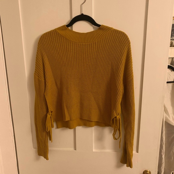 Mustard side tie sweater - Picture 2 of 2